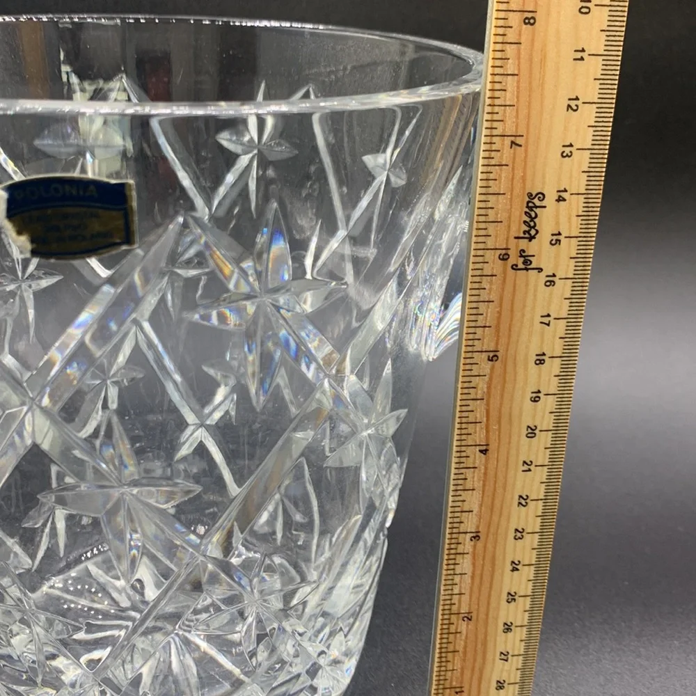 Vintage Polonia Cut Lead Crystal 24% PBo Made in Poland Ice Bucket